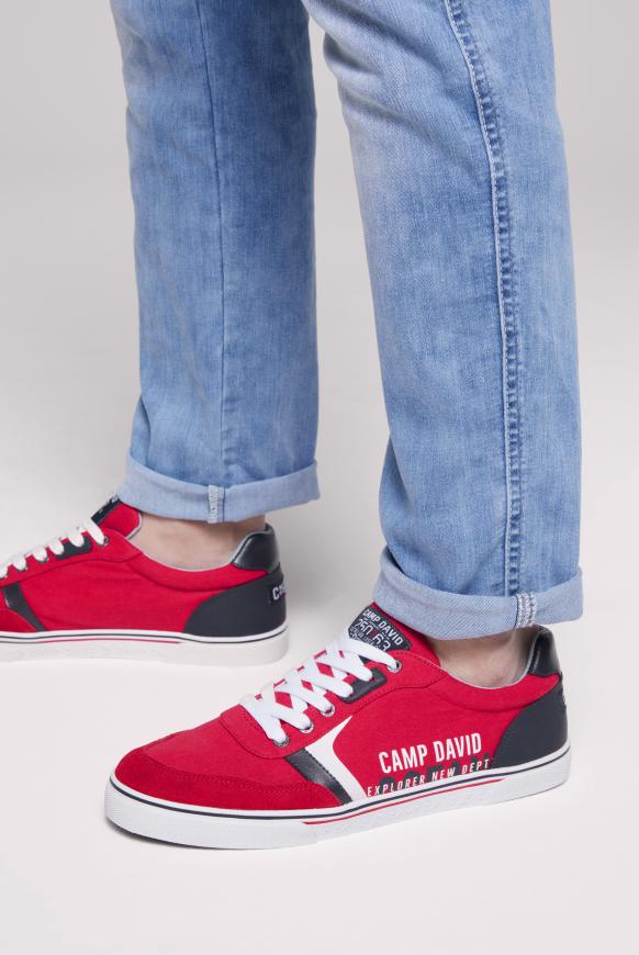 Canvas Sneaker mit Logo Print power red