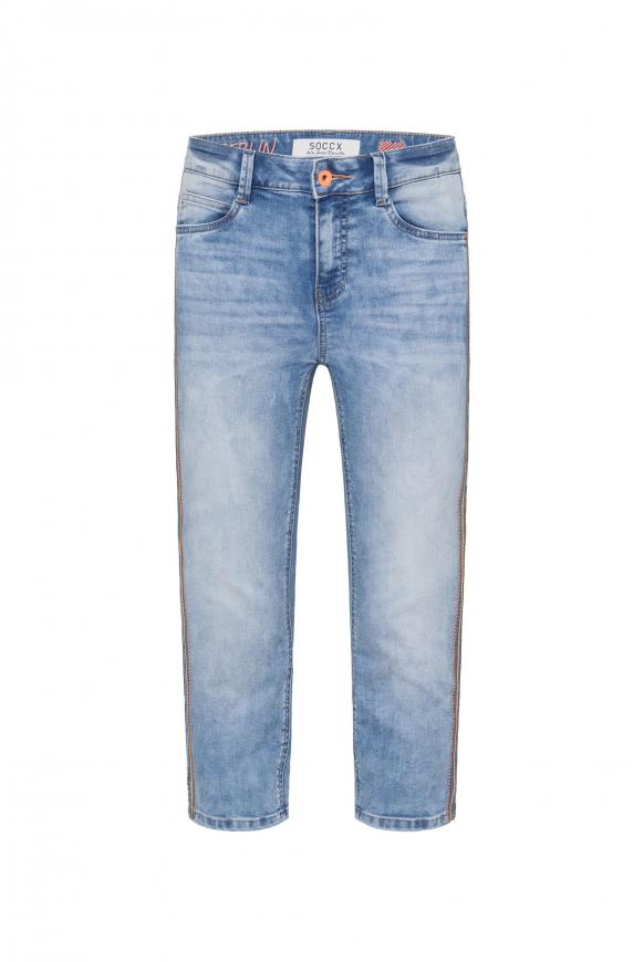 Capri Jeans NO:RA mit Stickereien fancy blue
