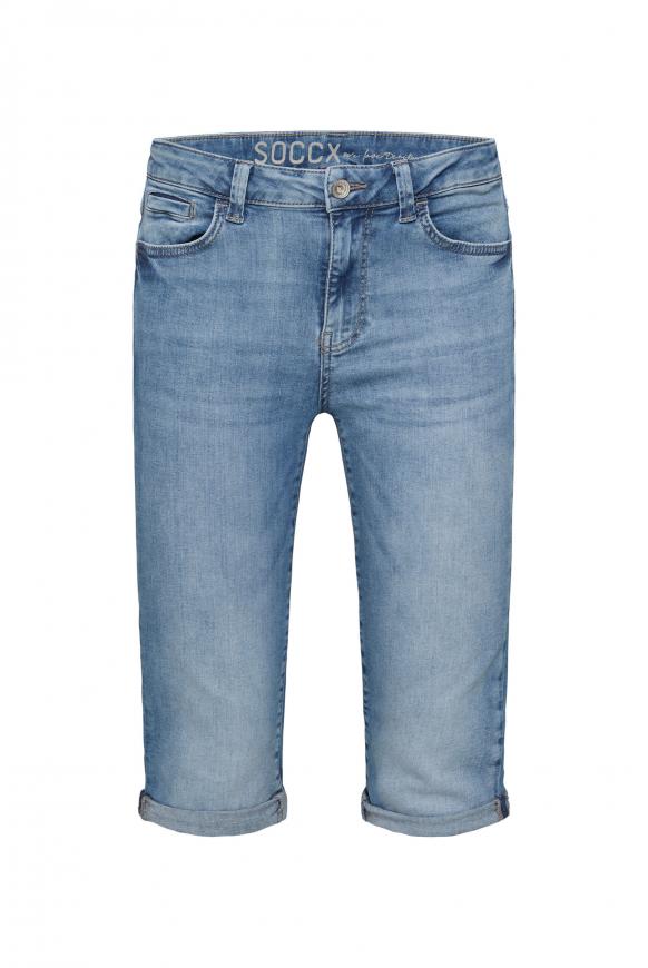 Capri Jeans RO:MY mit Turn-Up-Saum light blue wash