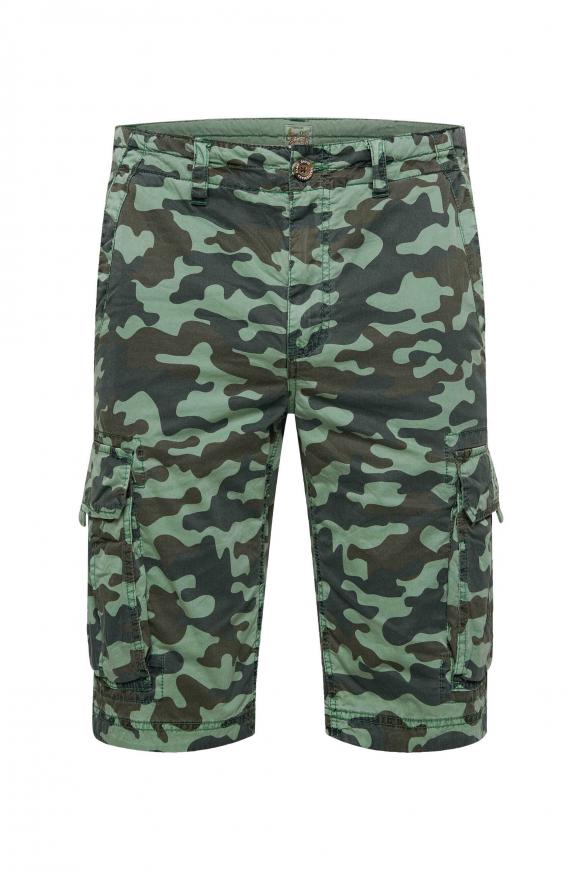 Cargo Shorts mit All Over Print green camou