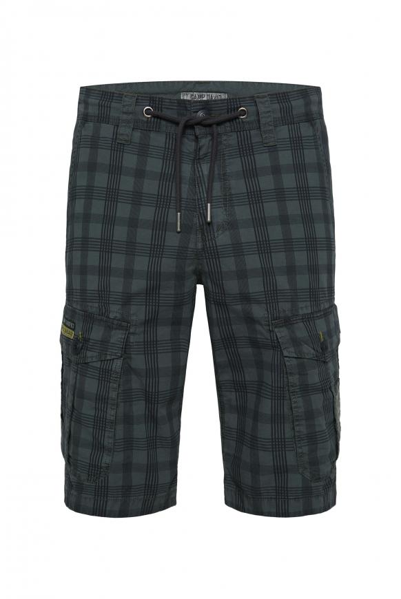 Cargo Shorts mit Karomuster green shadow