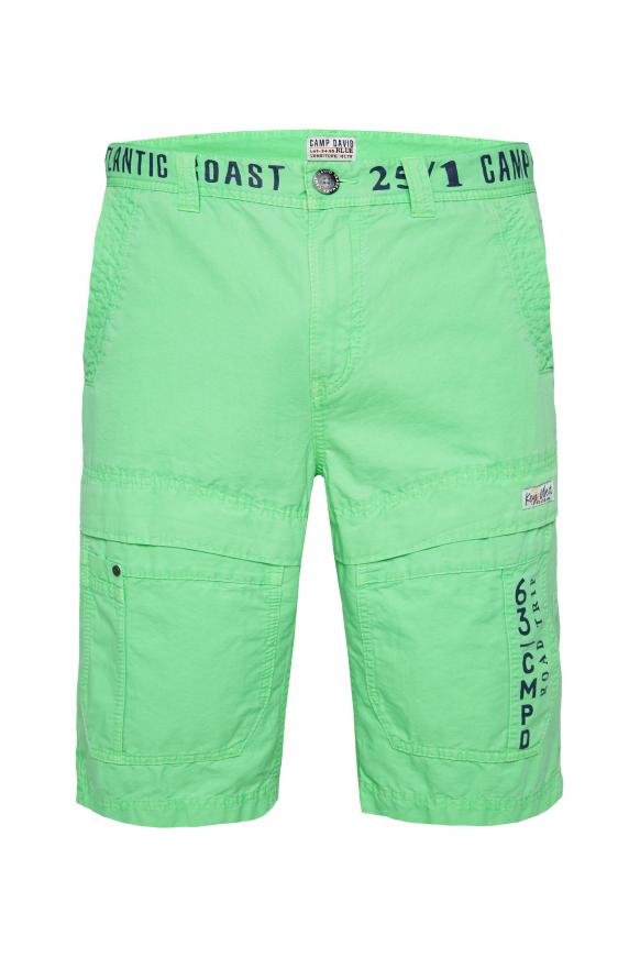 Cargo Shorts mit Label Prints electric green