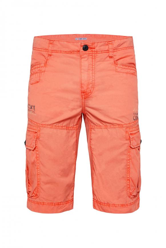 Cargo Shorts mit Tapes und Label Prints peach red