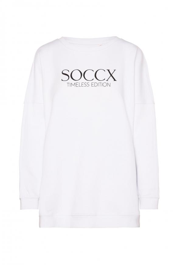 Classic Oversized Sweatshirt mit Logo Print opticwhite