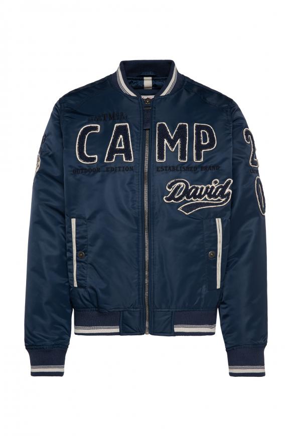 College-Blouson mit Frottee-Logo dark teal