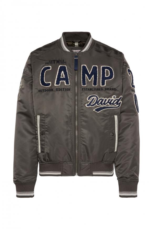 College-Blouson mit Frottee-Logo medium khaki