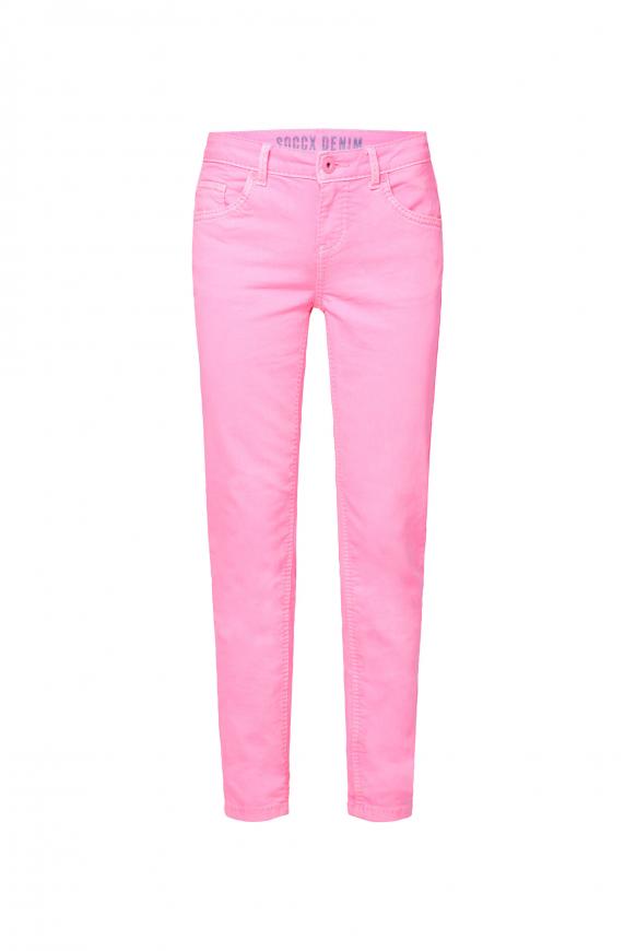 Coloured Jeans MI:RA mit tonigen Nähten paradise pink