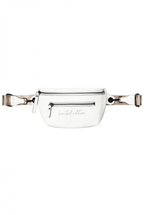 Crossbody Bag mit Logo-Gurt ivory