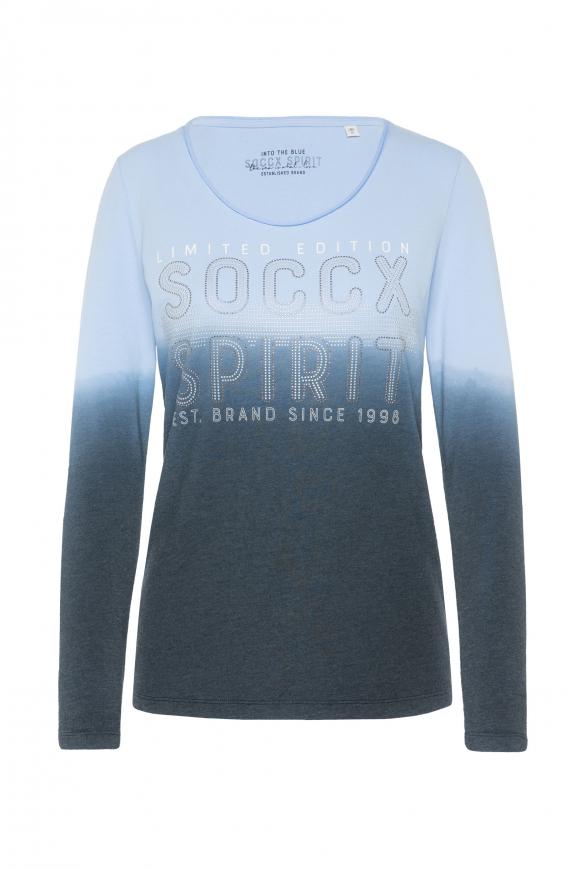 Dip Dye Langarmshirt mit Logo Artwork cool blue