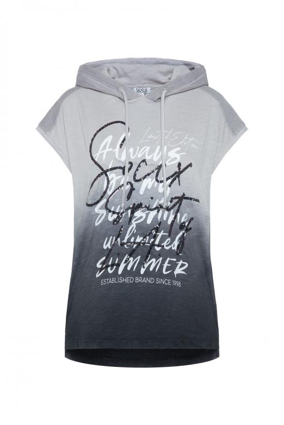 Dip-Dye-Shirt mit Meshkapuze