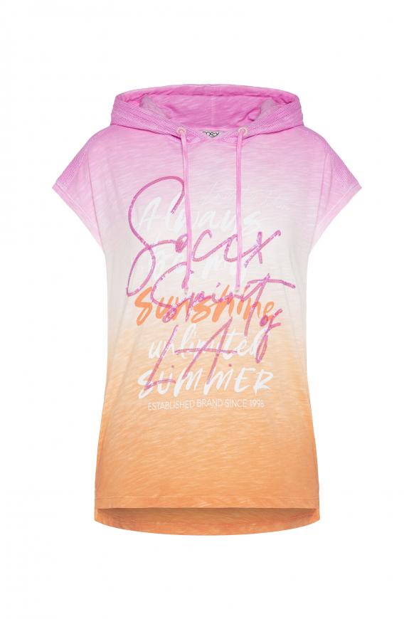 Dip-Dye-Shirt mit Meshkapuze pink blush