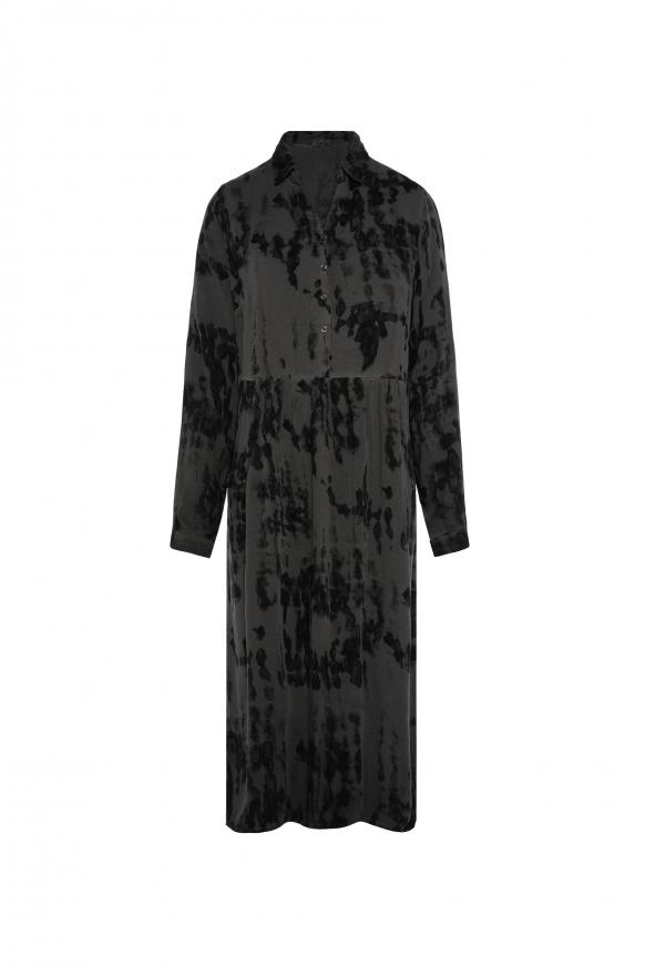 Hemdblusenkleid mit All Over Print dark ash