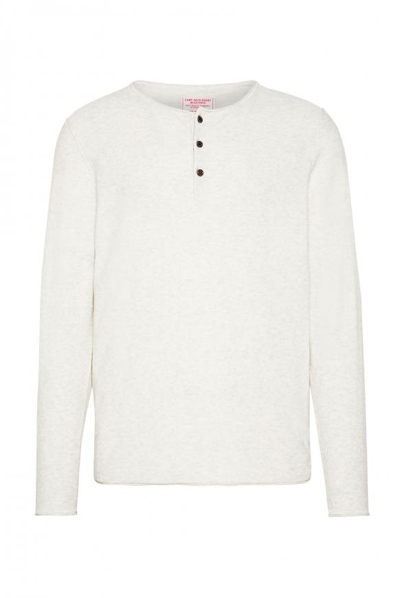 Henley-Shirt aus Feinstrick beige melange