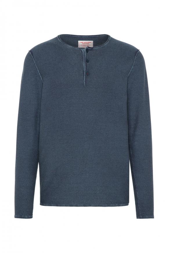 Henley-Shirt aus Feinstrick absolute blue