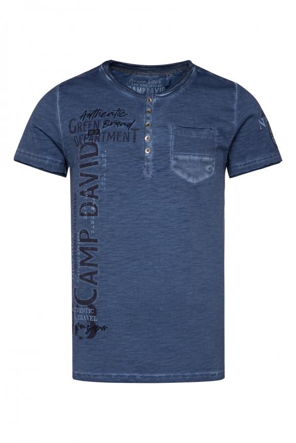 Henley-Shirt mit Double Layer Look blue river