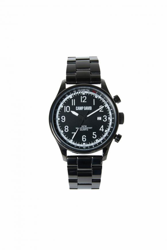 Herrenuhr mit Edelstahlarmband steel black