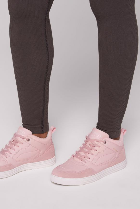 High Top Sneaker mit Logo und Glitzer-Details milky rose