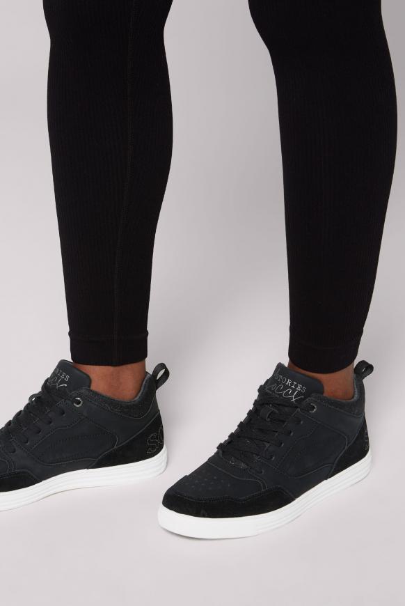 High Top Sneaker mit Logo und Glitzer-Details black