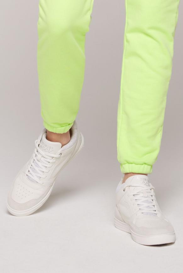 High Top Sneaker mit Logo und Glitzer-Details white