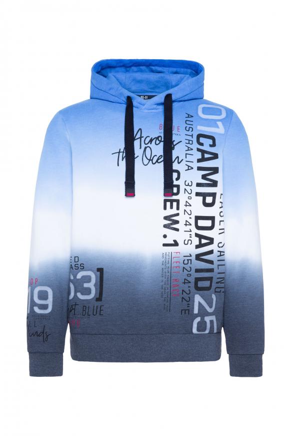 Hoodie Dip Dye mit Logo Prints coastal blue