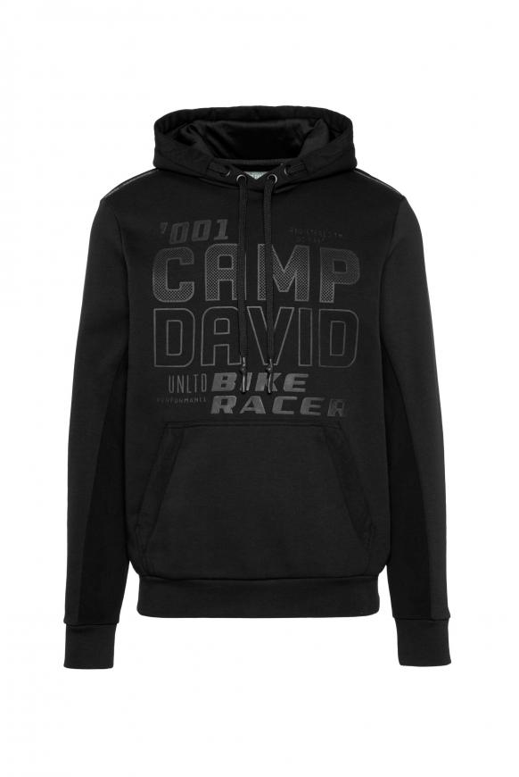 Hoodie im Materialmix mit Logo Artworks black