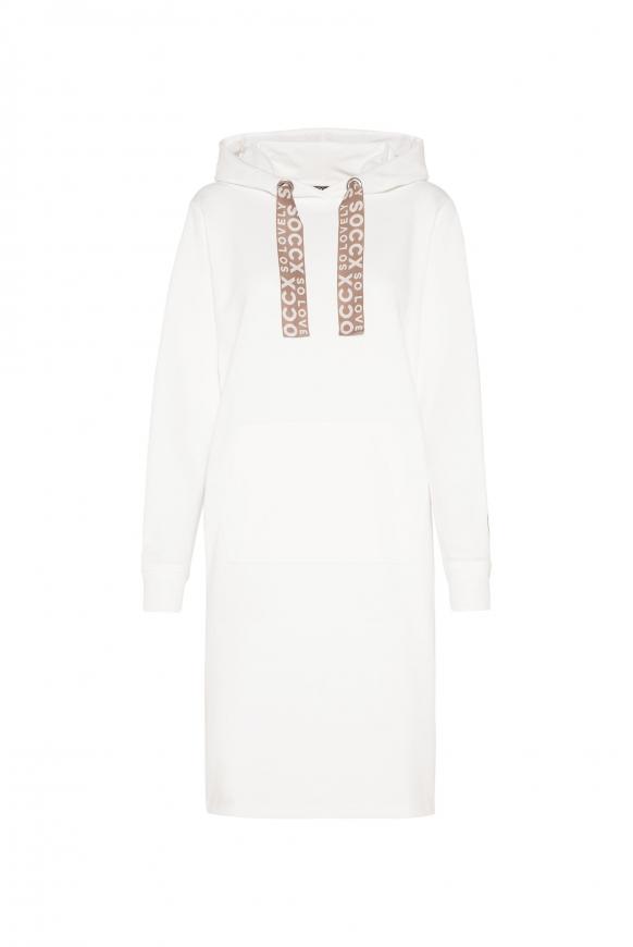 Hoodie-Kleid mit Kängurutasche cotton white