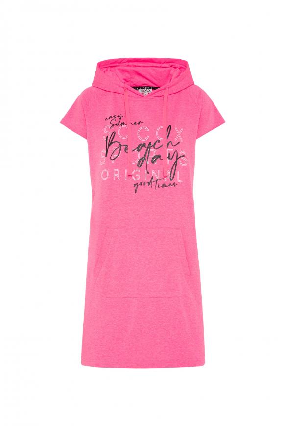 Hoodie-Kleid mit Label Print beach pink