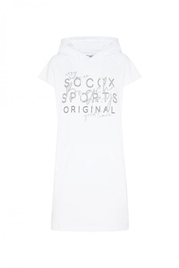 Hoodie-Kleid mit Label Print opticwhite