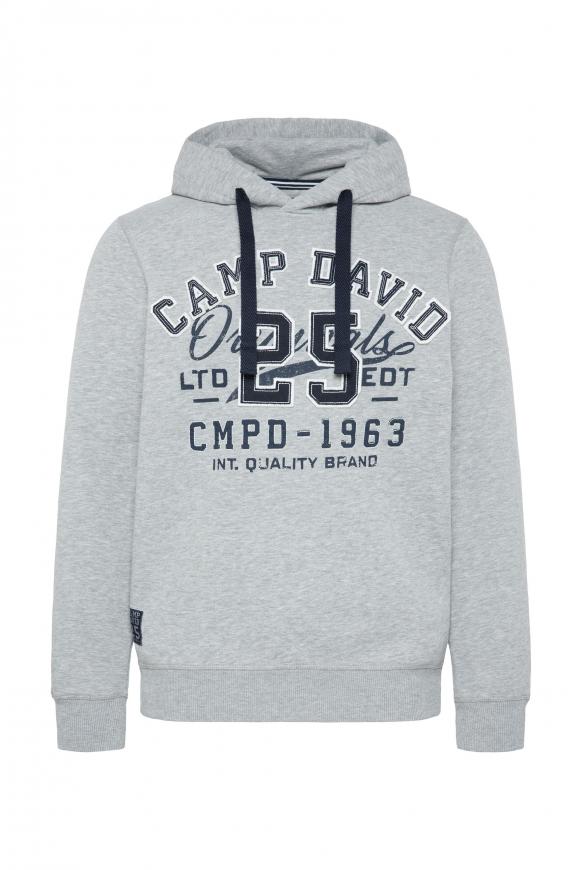 Hoodie mit Artwork im Retro-Style grey melange