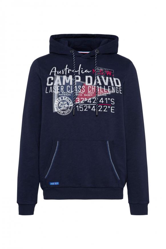 Hoodie mit Logo-Applikationen blue navy