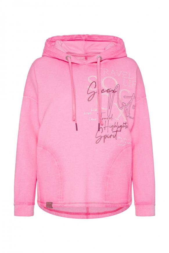 Hoodie mit Nicki-Details und Logo Print crystal pink
