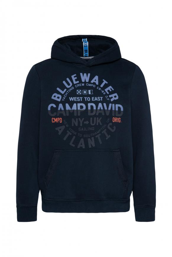 Hoodie mit rundem Puff Print blue navy