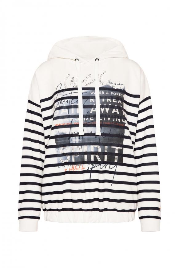 Hoodie mit Streifen- und Photoprint