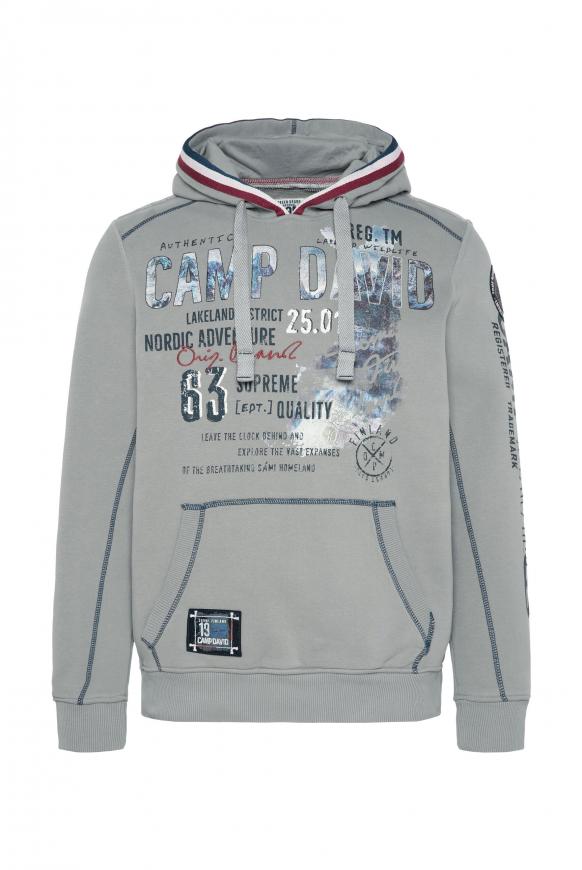 Hoodie mit Tapes und Logo-Applikationen polo grey
