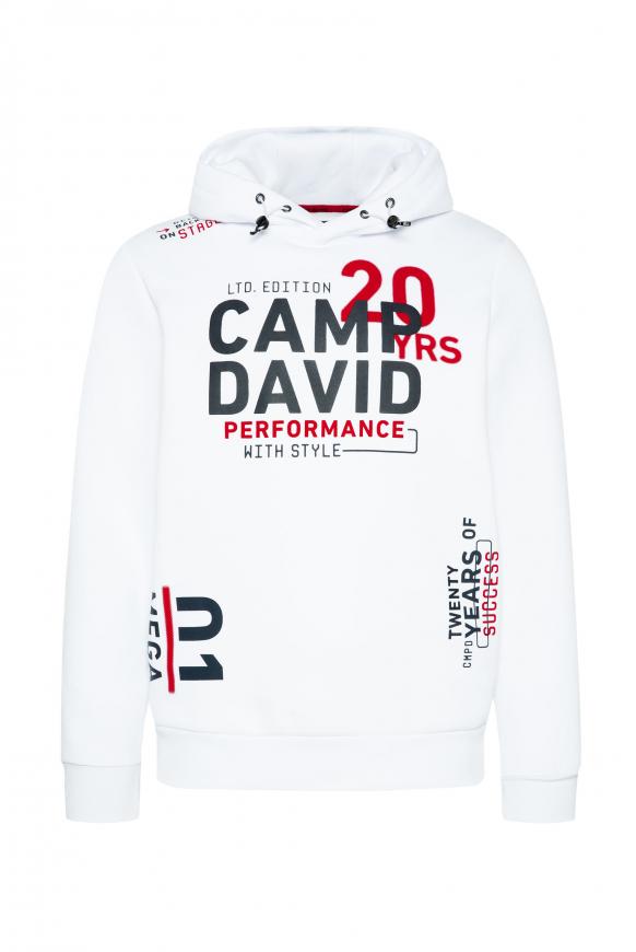 Hoodie mit vielen Logo Prints opticwhite