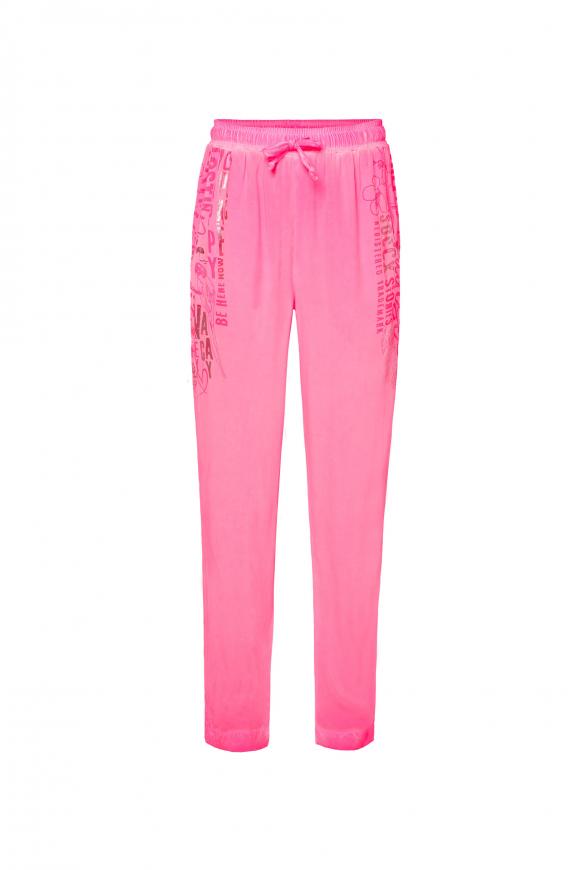 Hose mit Elastikbund und Folien-Prints paradise pink