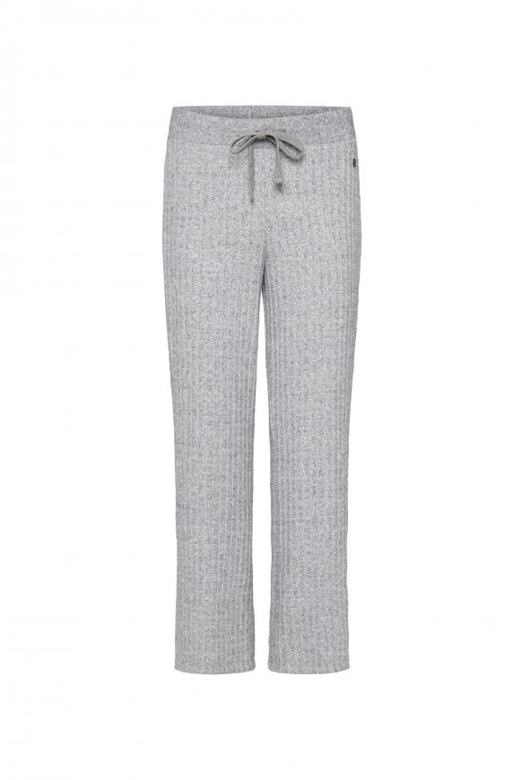 Hose Rippstrick mit weitem Bein grey melange