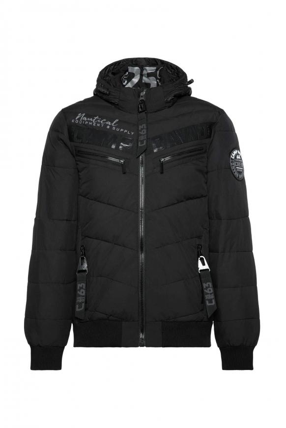 Jacke mit Kapuze und Logo-Design black