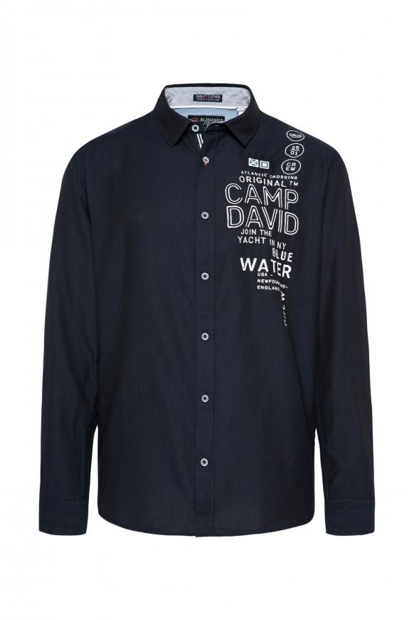 CAMP DAVID & SOCCX | Jacquard-Hemd mit Logo Artworks blue navy