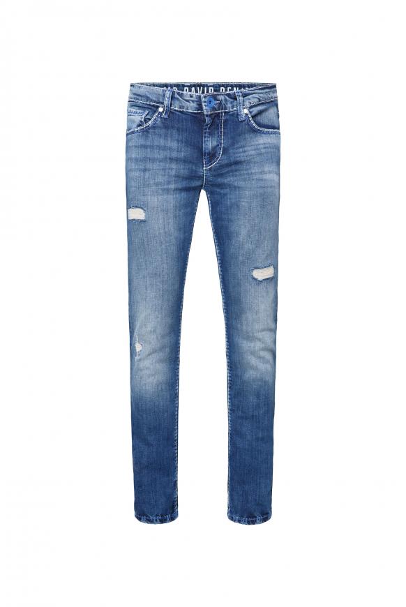 Jeans BR:AD mit Destroys und dicken Nähten blue used