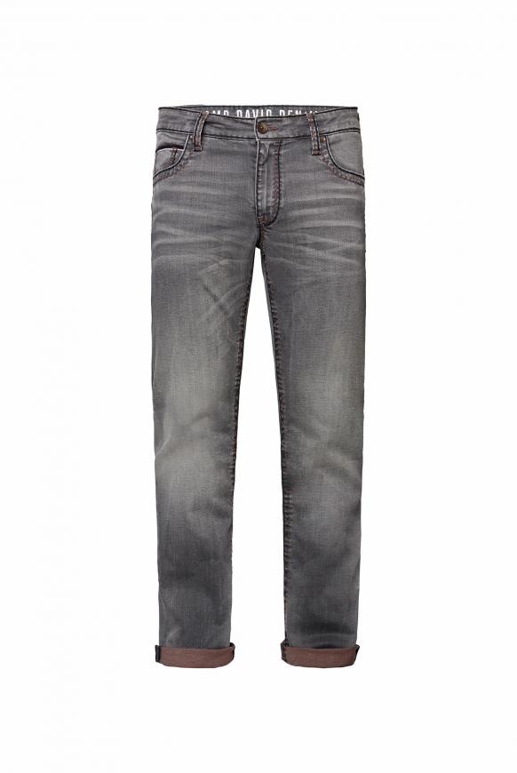 Jeans CO:NO mit zweifarbigen, breiten Nähten old grey used