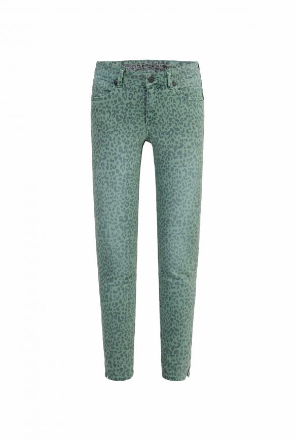 Jeans MI:RA mit Leo Print matcha green