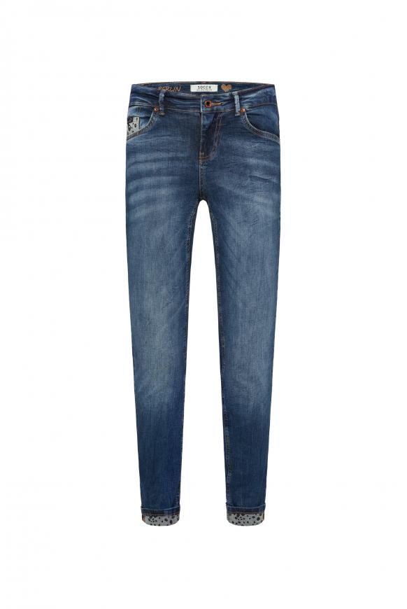 Jeans MI:RA mit Leo-Print blue vintage random