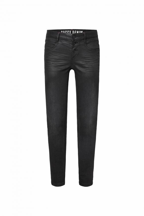 Jeans MI:RA mit Teil-Beschichtung black coated