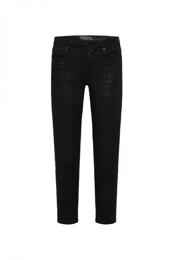 Jeans MI:RA mit tonigem Snake Print black
