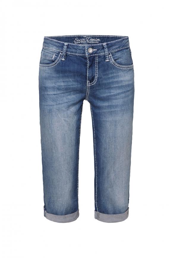Jeans RO:MY Shorts mit Turn-Up-Saum dark used