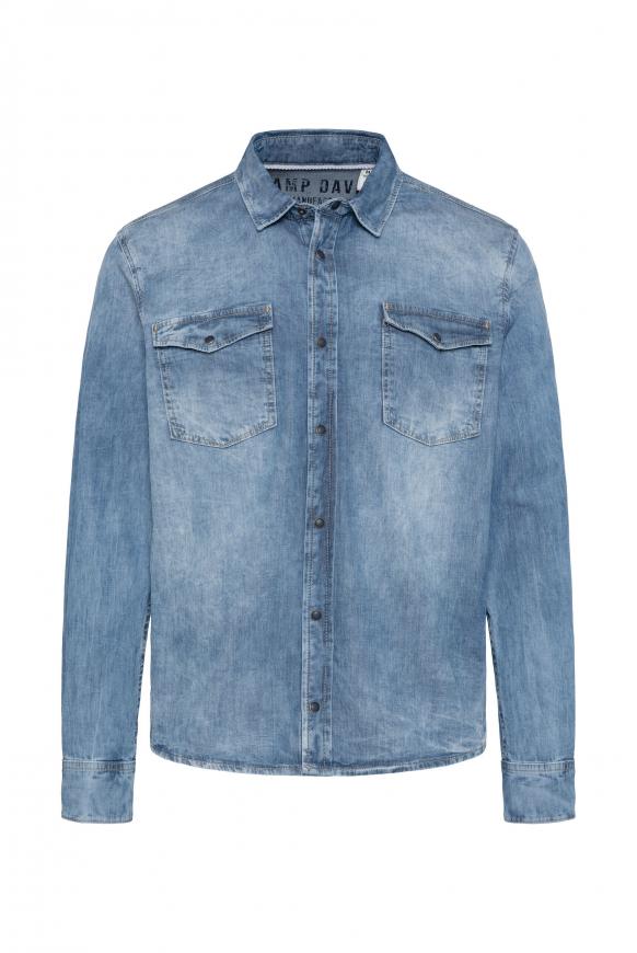 CAMP DAVID & SOCCX | Jeanshemd mit Klappentaschen medium blue used