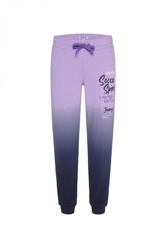 Jogginghose mit Farbverlauf und Logo Prints faded lavender