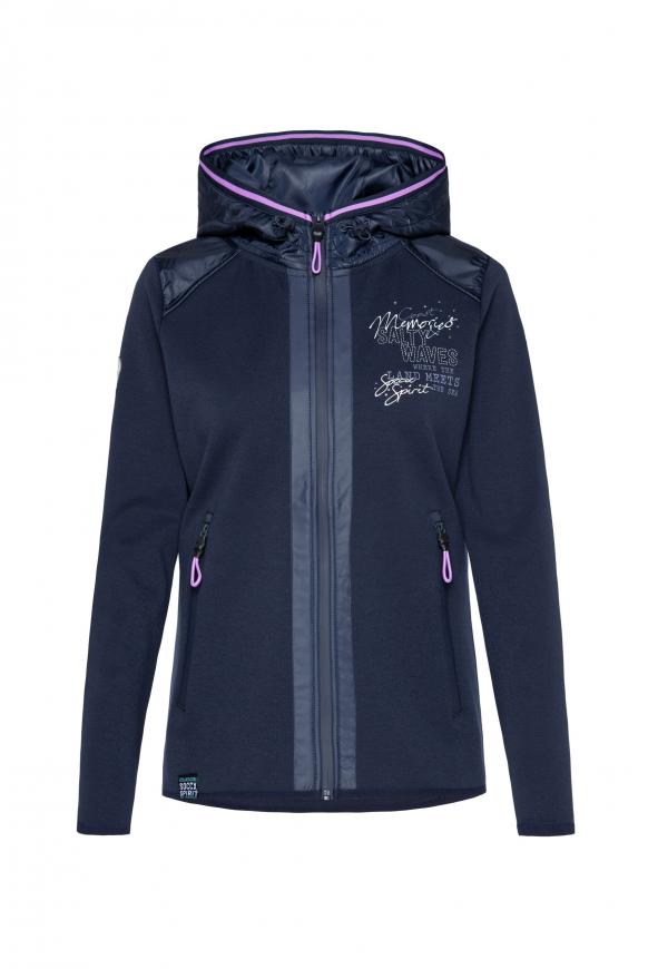 Kapuzenjacke im Materialmix blue navy