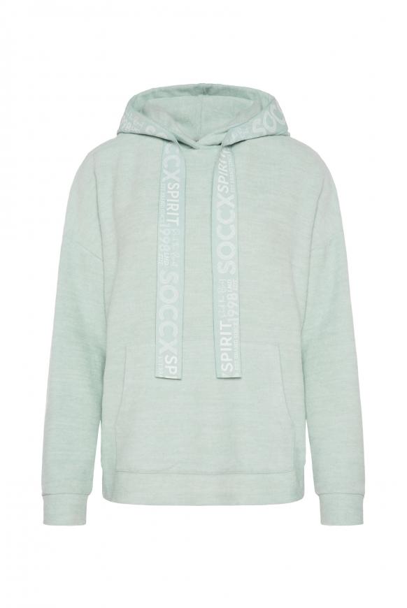 Kapuzenpullover mit Logo-Tape lake melange